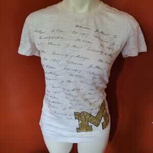 Press Box Michigan Tshirt White Size Large